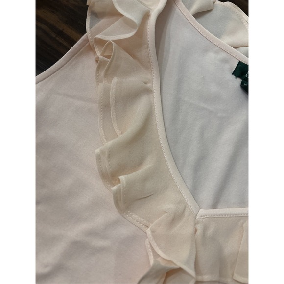 Ralph Lauren Shirt Blouse Top Womens Pink V-Neck Sleeveless Cotton Size XL - Picture 3 of 7